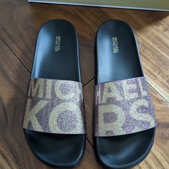 Michael Michael Kors Gilmore Pixie Fine Glitter Slides Size 10 New in Box ❤️ - Picture 3 of 6